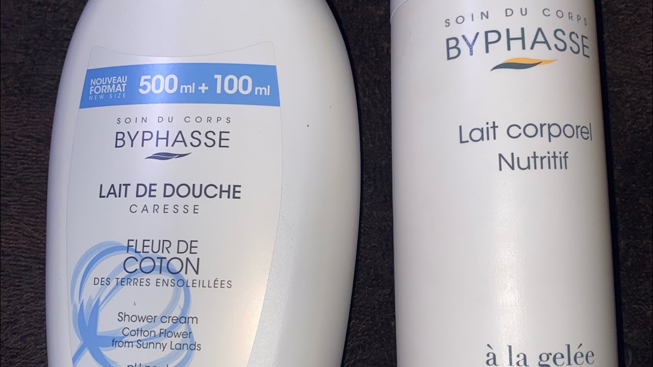 Lait Douche Byphasse Fleur de coton et Lait corporel nutritif Byphasse
