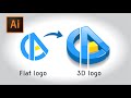 How to convert 3D Logo from a flat logo in Adobe Illustrator | Illustrator tutorial for beginners.