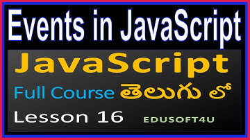 Events in JavaScript - JavaScript Total Course in Telugu-Lesson 16