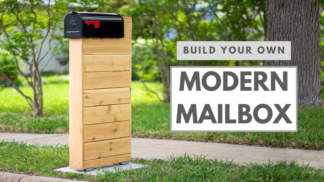 DIY Modern Wood Mailbox | Removed The Old One With My CAR! - YouTube