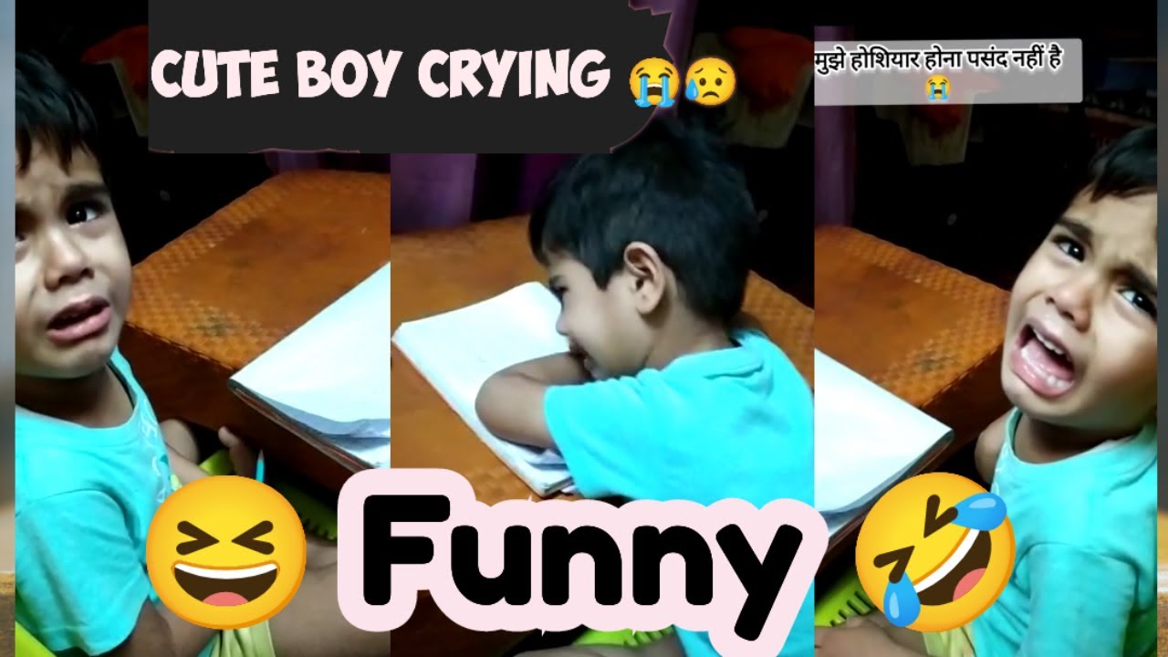 🥰 Cute little boy crying over Home Work 😭|| Funny Video 😂 || Full ...