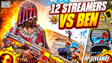 12+Pro STREAMER’s vs BEN‼️ in Top 100 CONQUEROR Lobby😱| Fastest 1v4 Clutches🔥{RP Giveaway}