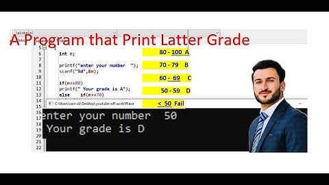 Student Grade Calculation using else if statement : C Program