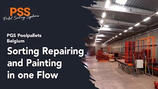 PGS Belgium Sorting repairing and painting pallets in one flow