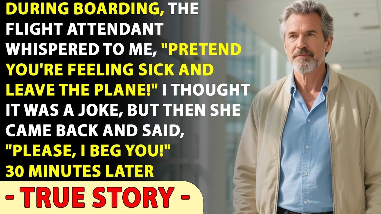 “Pretend You’re Sick and Run!” the Flight Attendant Whispered as She Boarded