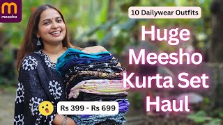 10 Meesho Dailywear Kurta Sets Haul | Meesho Maha Indian Savings Sale | English Subtitles screenshot 1