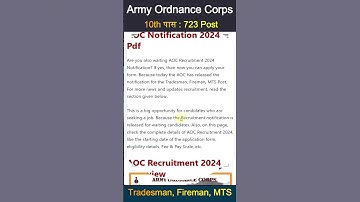Army Ordnance Corps Vacancy 2024 | AOC Form Filling Process |#viralvideo #shortvideo