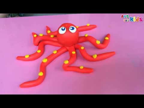 Clay Art For Kids How To Make A Clay Octopus Clay Animals Art For Kids Youtube