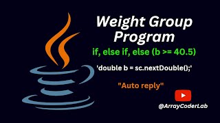 Creating a Weight Group Program in Java | double