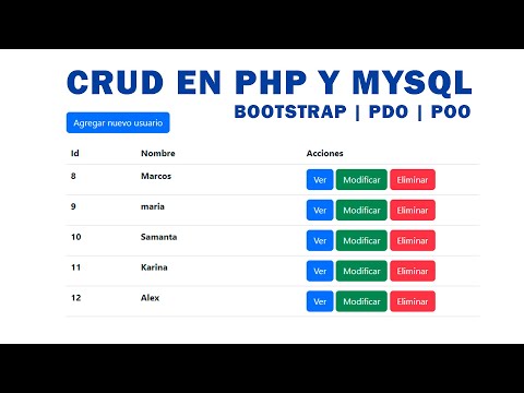 Como hacer un CRUD EN PHP Y MYSQL | BOOTSTRAP - MVC - POO - PDO