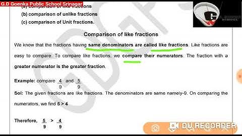 Grade 4 Math 31 08 20 Week 6 Understanding Fractions  Comparing Fractions