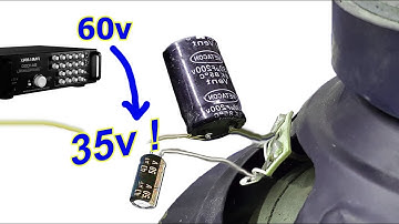 Use polarized capacitors to increase bass speakers, use capacitors low volts