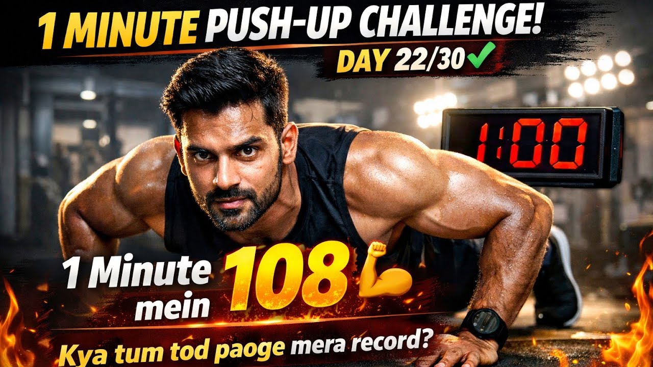 One minute push-up challenge 🤯 || Day 22/30 ✅ || Alpha Tiger 