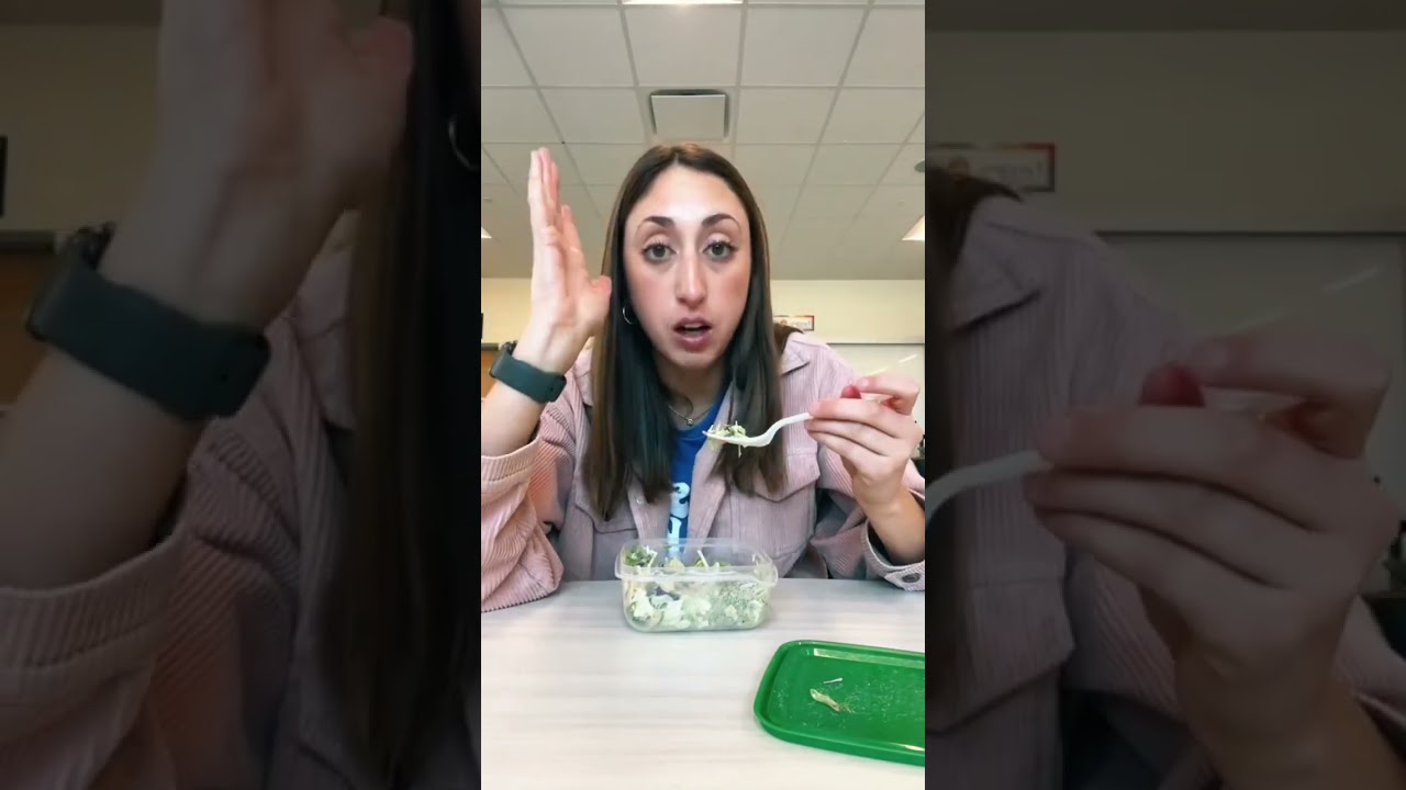 Lunch at school: salad and pizza