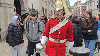 GET BACK! Royal Guard at Horse Guards in London