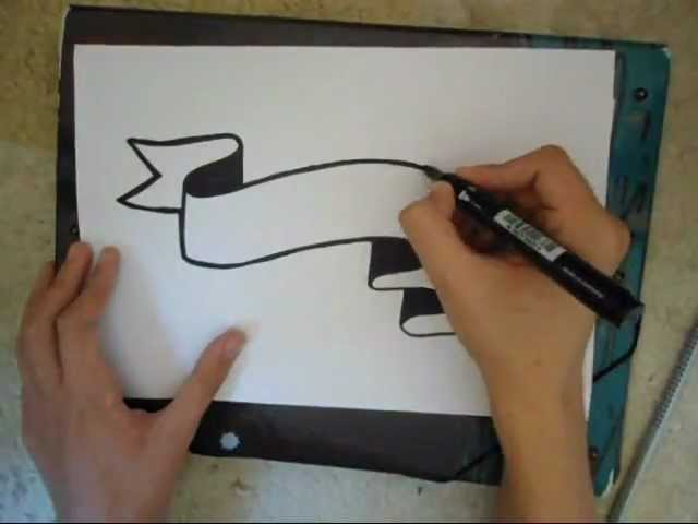 How To Draw Your Name In A Ribbon Youtube