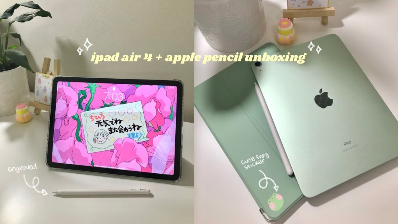 green ipad air 4 + apple pencil unboxing! 🌱 YouTube