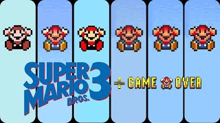 Mario's Death in Every Super Mario Bros. 3 Version 1988 (+ All Game Over Screens)
