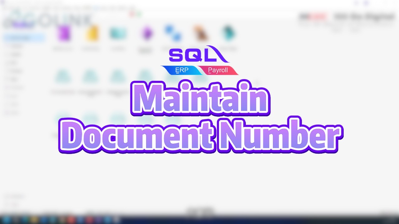 SQL Account | How to Maintain Document Number in SQL Account? - YouTube