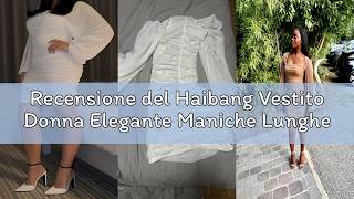 Recensione del Haibang Vestito Donna Elegante Maniche Lunghe Abiti da Cerimonia con Scollo Quadrato