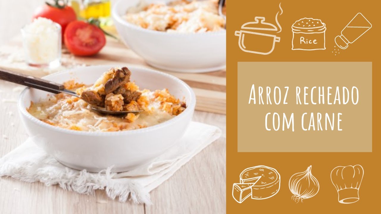 Arroz recheado com carne (receita rápida)