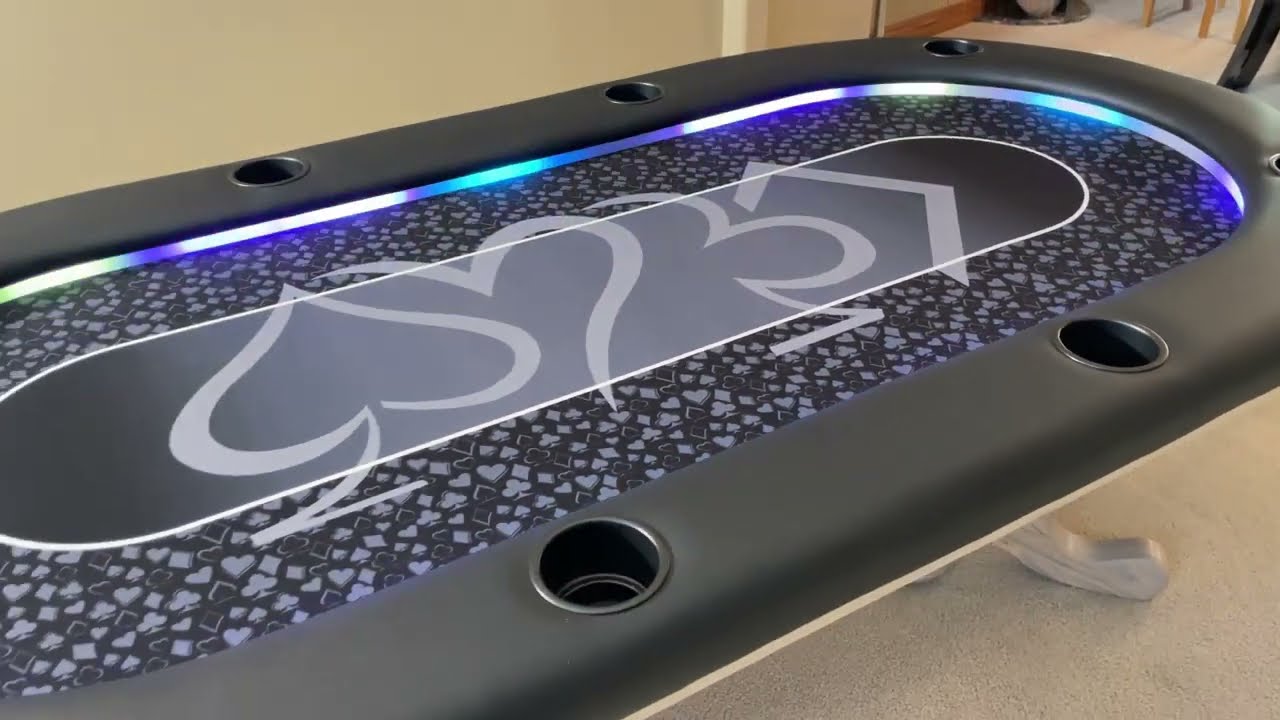 Custom Poker Table with LED Lights & Custom Dining Top