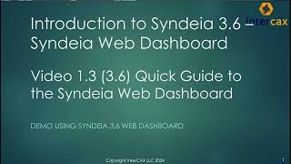 Quick Guide to the Syndeia Web Dashboard | Video 1.3 | Syndeia Web Dashboard | Syndeia 3.6