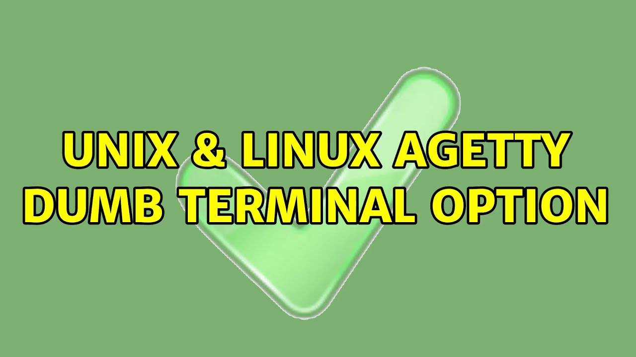 Unix & Linux: agetty dumb terminal option - YouTube