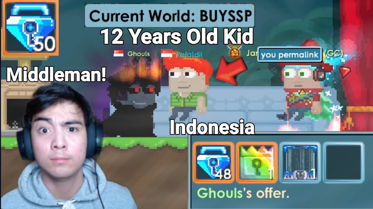 50 BGL MIDDLEMAN To 12 Years OLD Kid Indonesia🗿 (PRO INDONESIA KID!) "BUYSSP"  - Growtopia