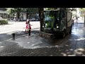 STREETS WASHING IN PAMPLONA SPAIN