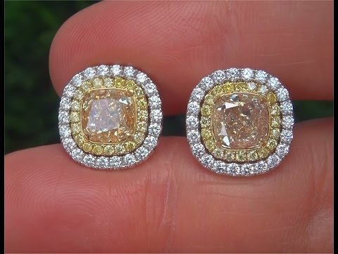 Gia Certified Untreated Natural Vs Fancy Yellow Diamond 18k Gold Gia Certified Untreated Natural Vs Fancy Yellow Diamond 18k Gold Tail Earrings C371