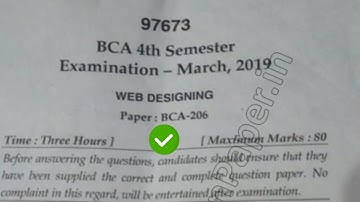 2019 Mdu BCA Re Appear 4th Sem Web Designing Question Paper