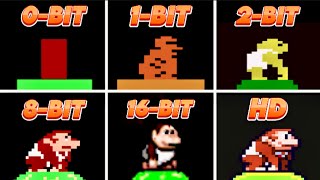 Donkey Kong Jr. 0-BIT vs 1-BIT vs 2-BIT vs 8-BIT vs 16-BIT vs HD