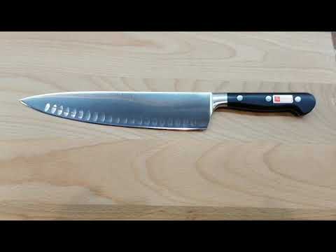 Нож кухонный кованый шеф с желобками 26 см. Burgvogel Solingen