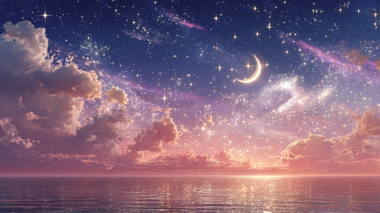 Deep Sleep Under a Starry Sky 🌙 | Dreamy Night Ambience, Ocean Waves ...