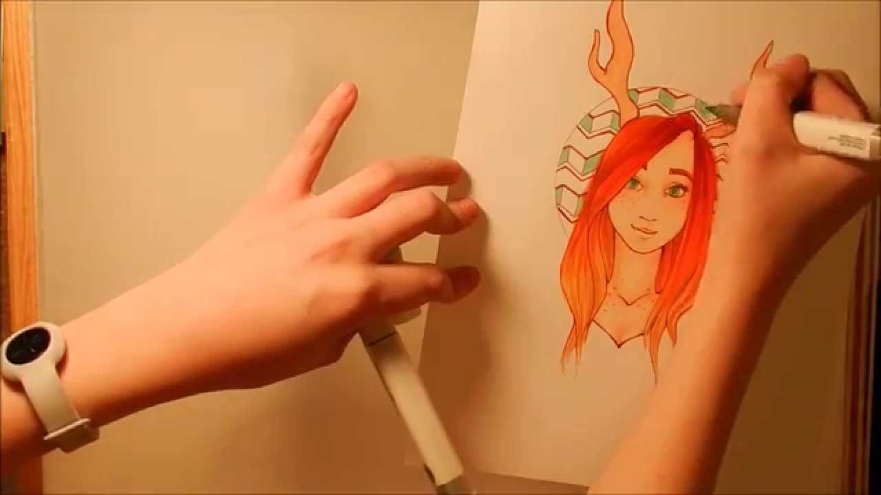 Self Portrait Marker Drawing