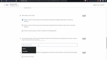 Module 2 Quiz || The Technical Side || Blockchain: Foundations and Use Cases