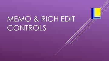 Memo and Rich Edit components in Delphi