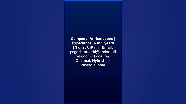 RPA UiPath Developer Role@Anrisolutions#JobAlert #Jobs #trending #trendingshorts #viralshorts
