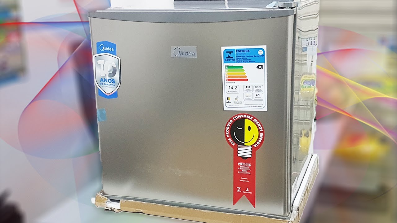 FRIGOBAR MIDEA 45 LITROS PRATA/CINZA | UNBOXING