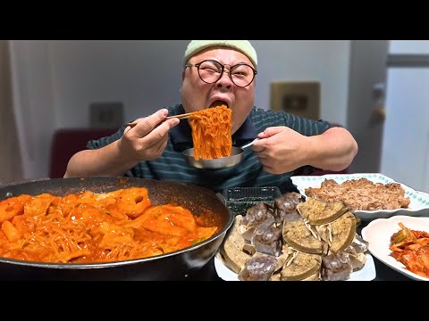 │Tteokbokki, <strong>Sundae</strong>, Pork Tteokgalbi Mukbang Eatingshow