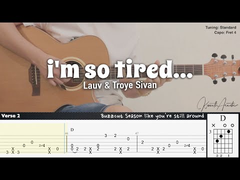 i'm so tired... - Lauv & Troye Sivan | Fingerstyle Guitar