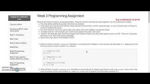 Week 3 Programming Assignment | Programming, data structures and algorithm using Python (2020)