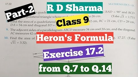 R D Sharma class-9 Ex-17.2 chapter-17 (Heron