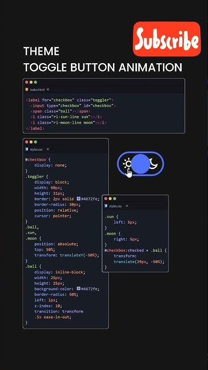 Theme toggle button animation in css #shorts #toggle #css - YouTube