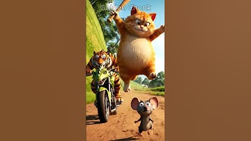 Orange Cat & a TIGER Got Trapped by a Mouse! #shorts #goldenchonk #trending #funny #cat #fyp #viral