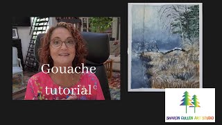 Painting A Frosty Landscape Tutorial In Gouache using only 4 colors