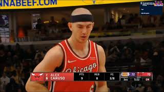 ALEX CARUSO SHOWED LAKERS HIS WORTH I TORCHED HIS FORMER TEAM WITH 17 PTS \& 9 REBS I LAKERS VS BULLS