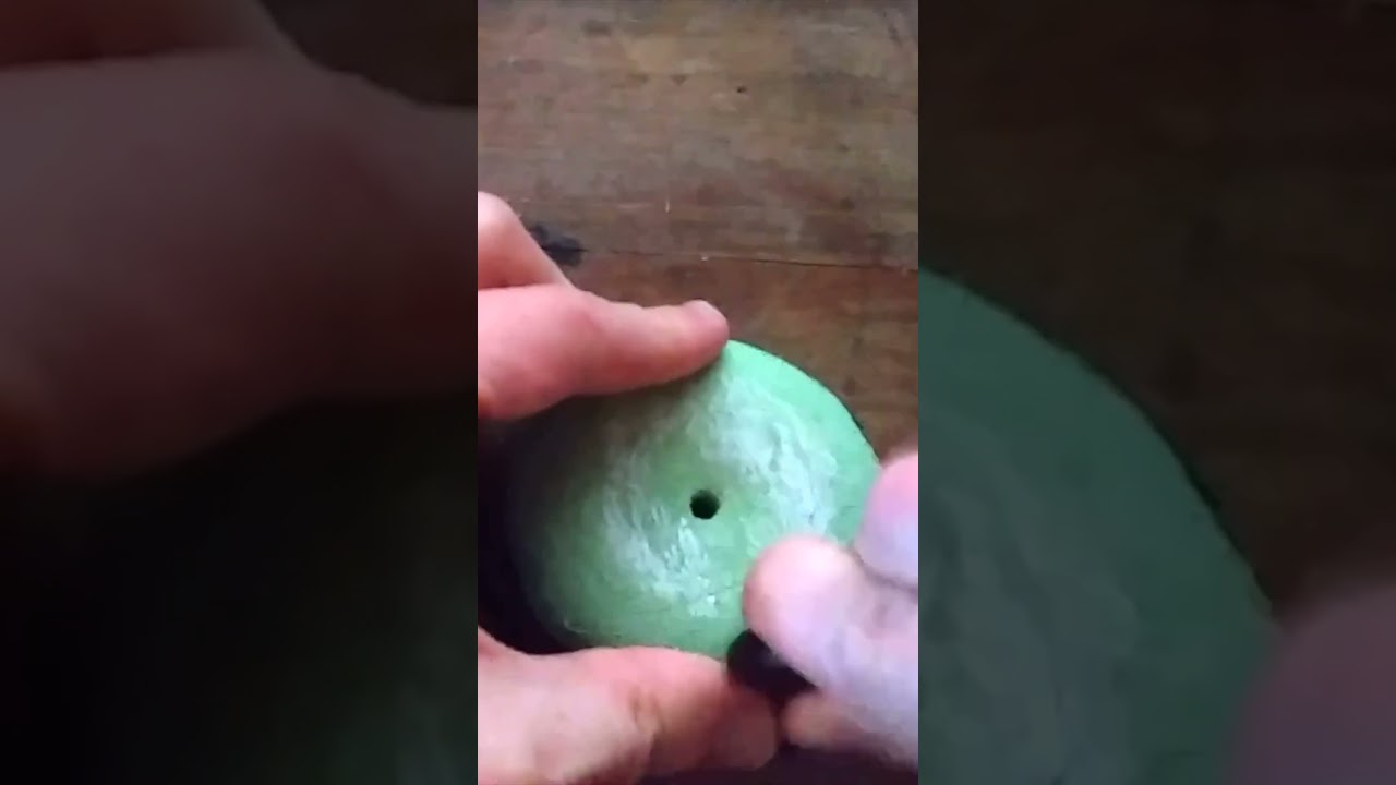 A way I smooth down the clay when making spindle whorls