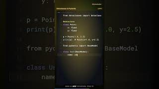 Python Tutorial #10: Dataclasses & Pydantic #Short